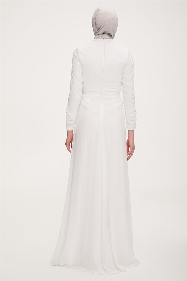 22YD8506 Armine Abiye Elbise Ekru