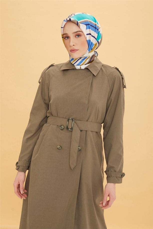 Armine Yumuşak Dokulu Pardesü 22Y8913 Haki