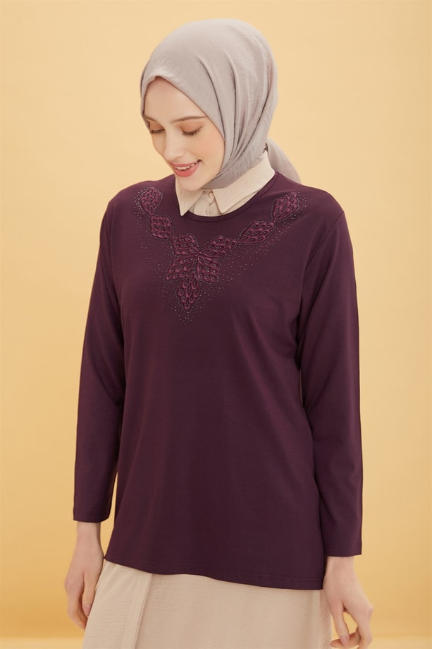 Armine Penye 22YD9021 Mürdüm
