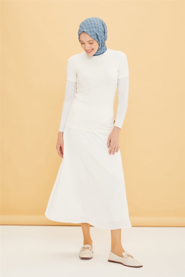 Armine Kısa Kol Badi 22YD9037-1 Ekru