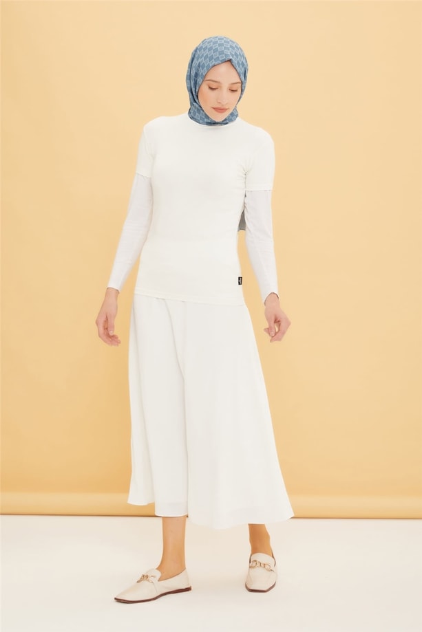 Armine Kısa Kol Badi 22YD9037-1 Ekru
