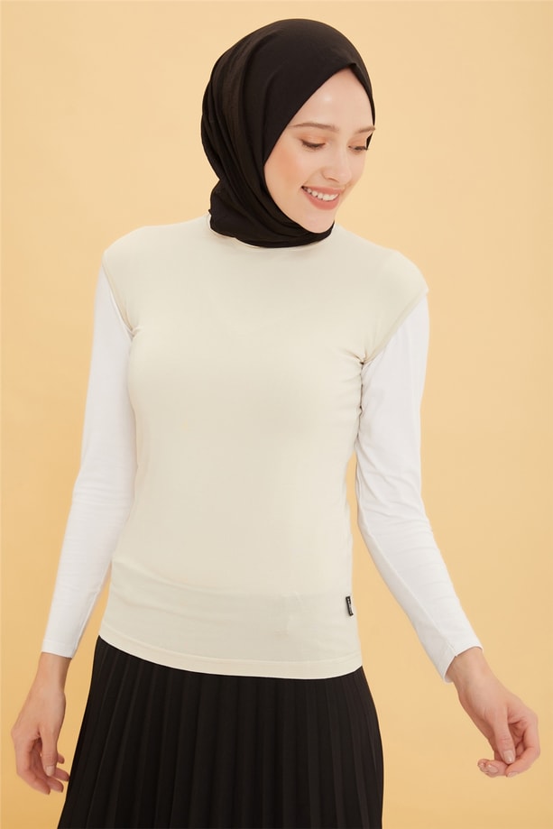 Armine Sıfır Kol Badi 22YD9038-1 Bej