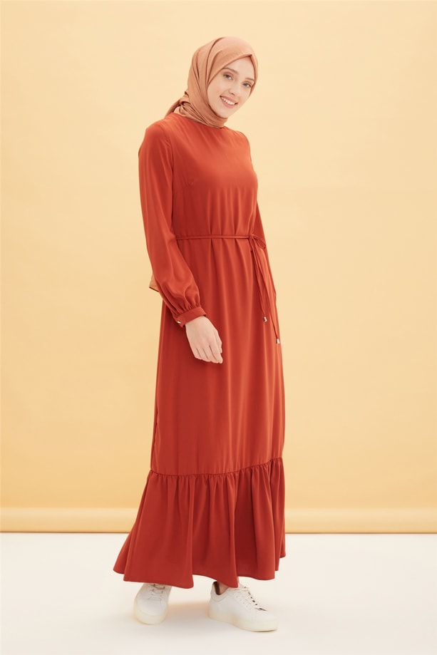 Armine Trend Elbise 22YT904-1 Kiremit