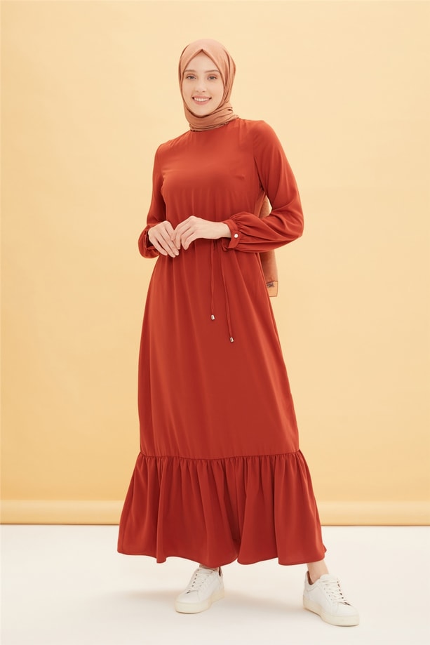 Armine Trend Elbise 22YT904-1 Kiremit