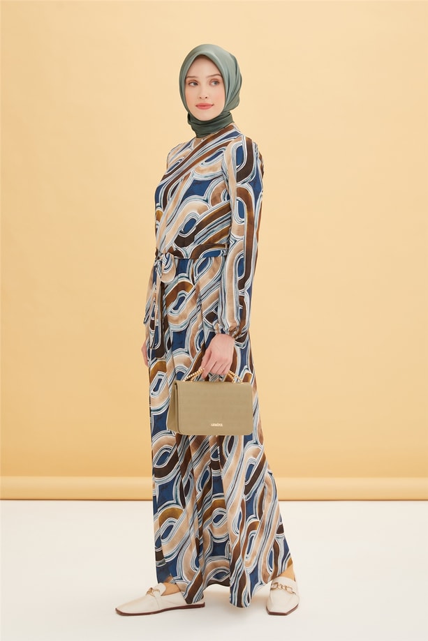 Armine Bilekleri Lastikli Elbise 22Y9402 Camel