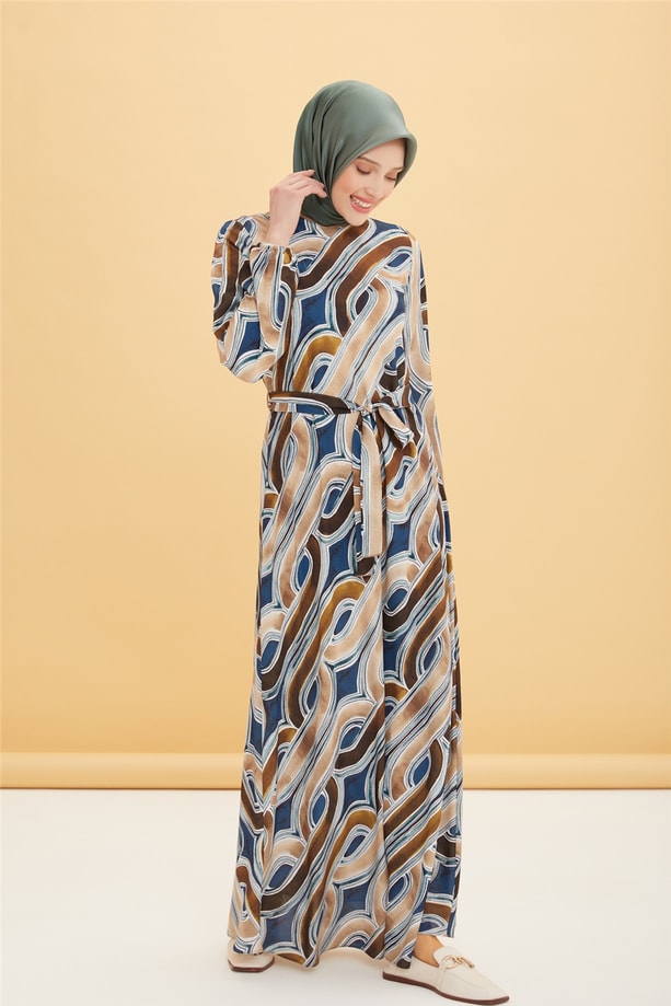 Armine Bilekleri Lastikli Elbise 22Y9402 Camel