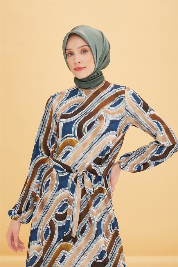 Armine Bilekleri Lastikli Elbise 22Y9402 Camel