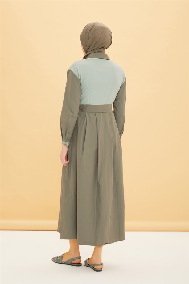 Armine Nakış Detaylı Elbise 22Y9407 Olive