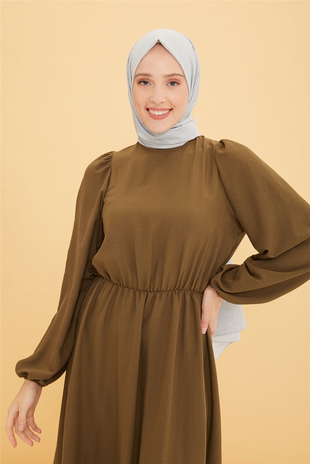 Armine Yumuşak Dokulu Elbise 22Y9414 Haki