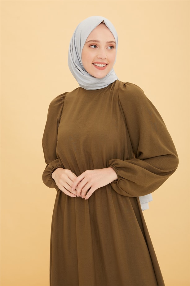 Armine Yumuşak Dokulu Elbise 22Y9414 Haki