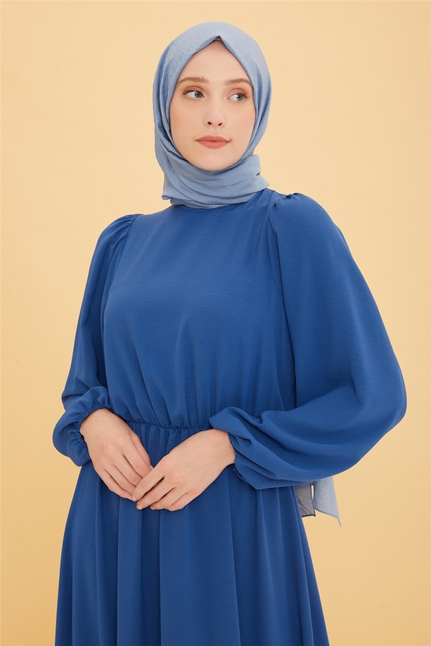 Armine Yumuşak Dokulu Elbise 22Y9414 İndigo