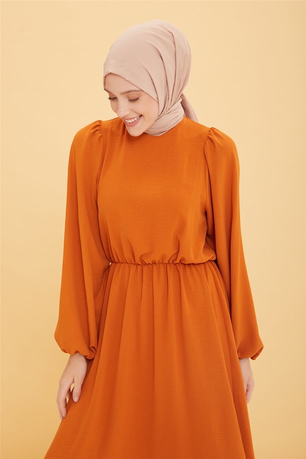 Armine Yumuşak Dokulu Elbise 22Y9414 Tarçın