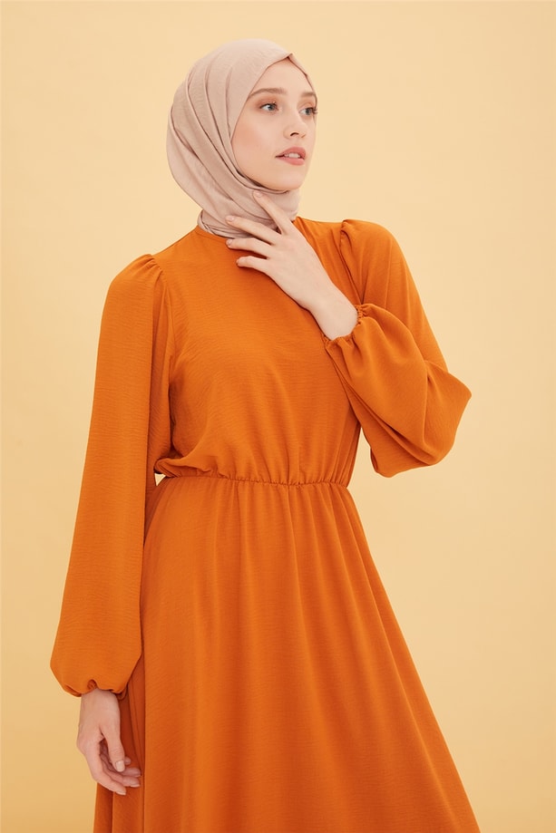 Armine Yumuşak Dokulu Elbise 22Y9414 Tarçın