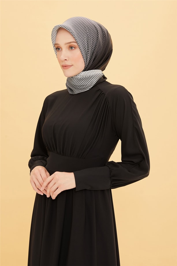 Armine Asimetrik Büzgülü Elbise 22Y9427 Siyah