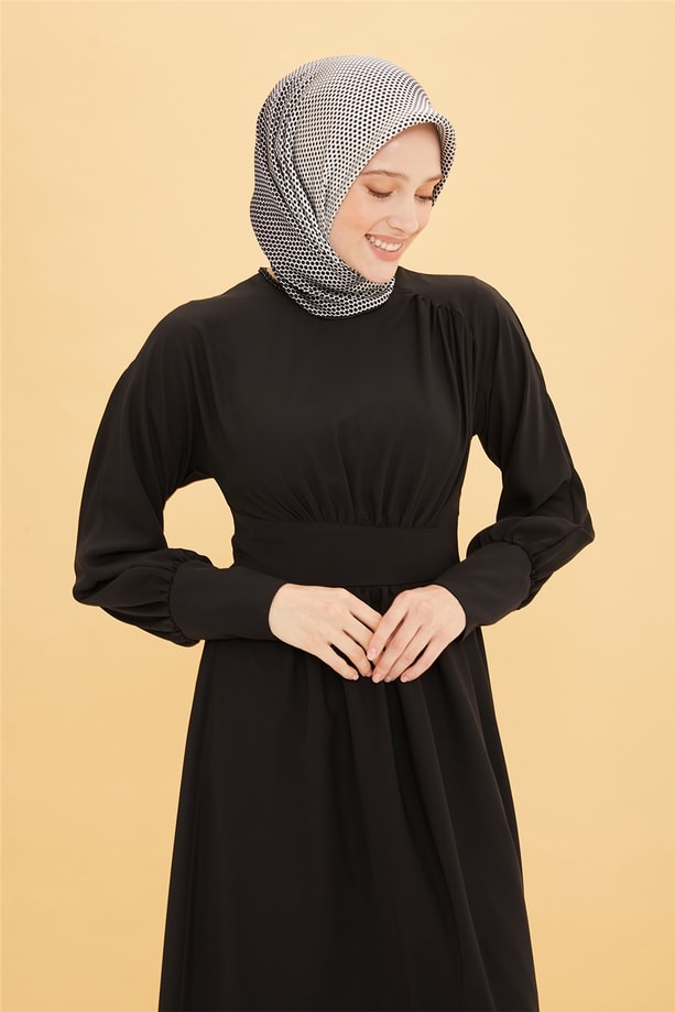 Armine Asimetrik Büzgülü Elbise 22Y9427 Siyah