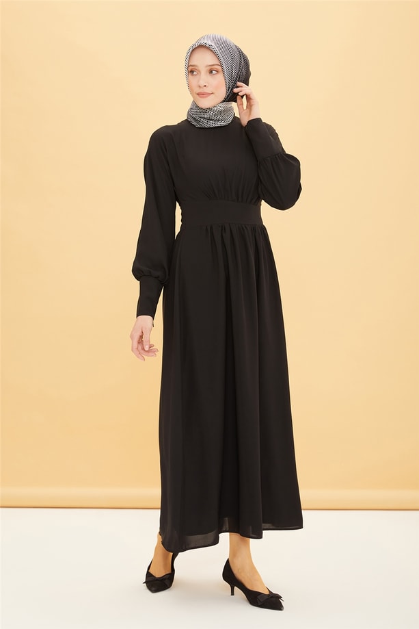 Armine Asimetrik Büzgülü Elbise 22Y9427 Siyah