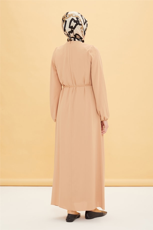 Armine Önü Piliseli Elbise 22Y9435 Camel