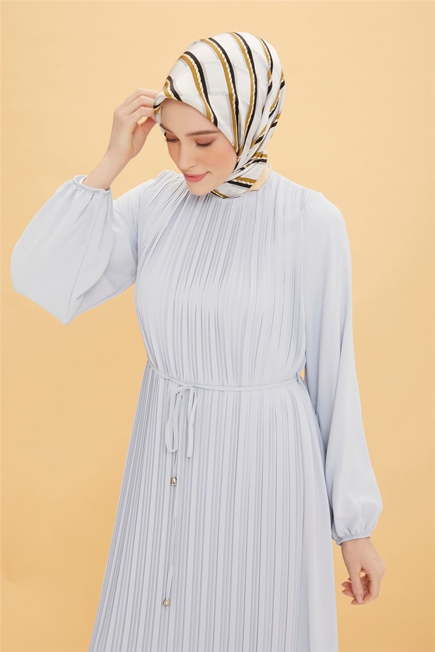 Armine Önü Piliseli Elbise 22Y9435 Gri