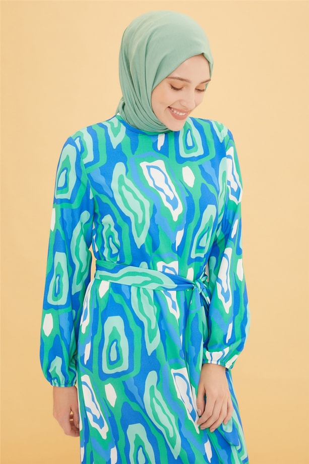 Armine Trend Elbise 22YTD999 Turkuaz