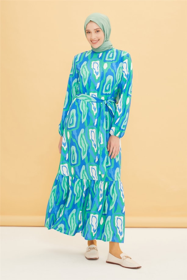 Armine Trend Elbise 22YTD999 Turkuaz