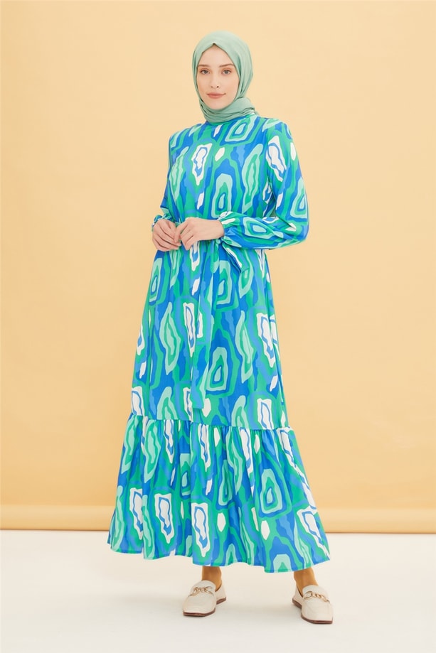 Armine Trend Elbise 22YTD999 Turkuaz