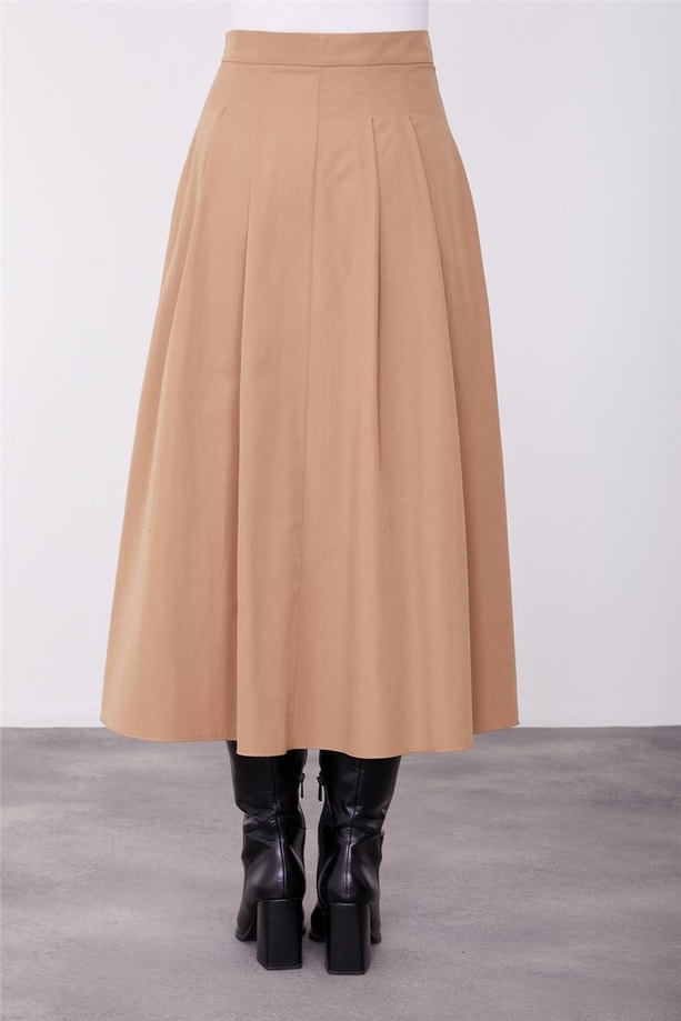 Cepli gabardin etek 23K1506 Camel