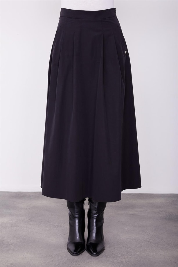 Armine Gabardin Cepli Etek 23K1506 Siyah