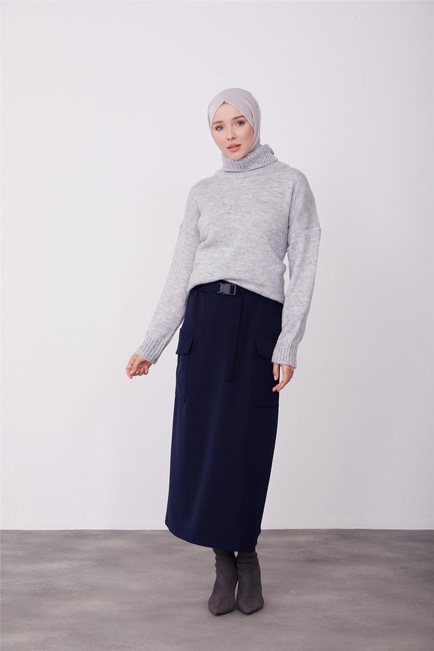 Armine Kargo Cepli Kalem Etek 23K1516 Lacivert