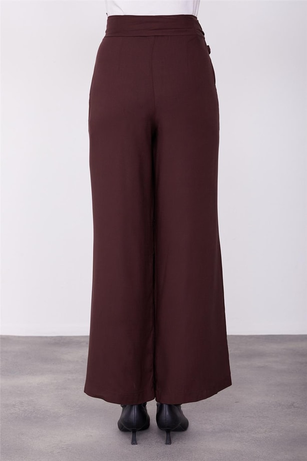 Armine Yandan Bağlama Detaylı Pantolon 23K2425 Bitter