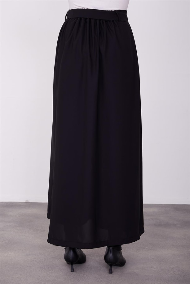 Kemerli pantolon etek 23K2504 Siyah