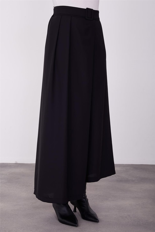 Kemerli pantolon etek 23K2504 Siyah