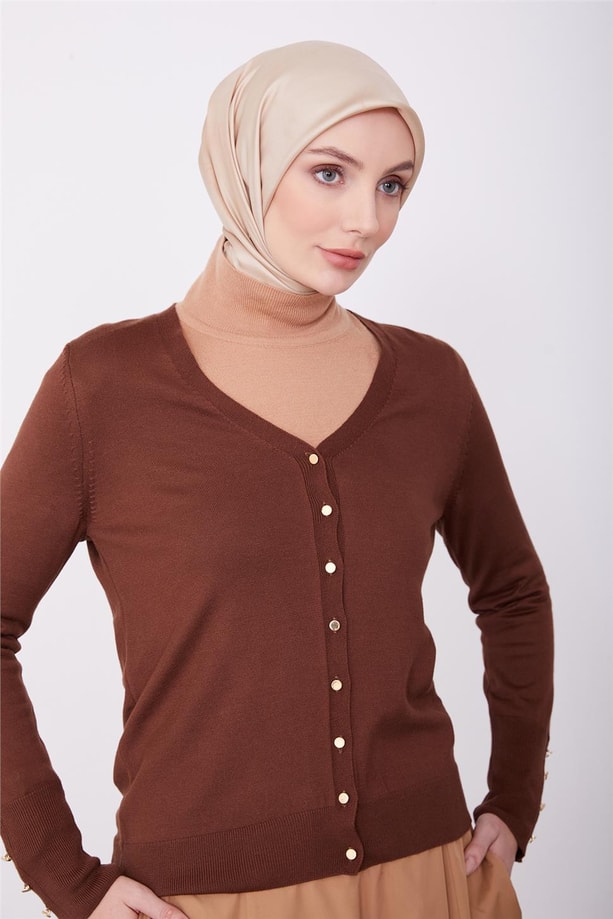 Armine Hırka 23KD2802 Kahverengi