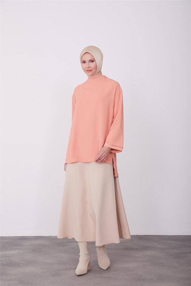 Armine Garnili Bluz 23K3344 Şeftali