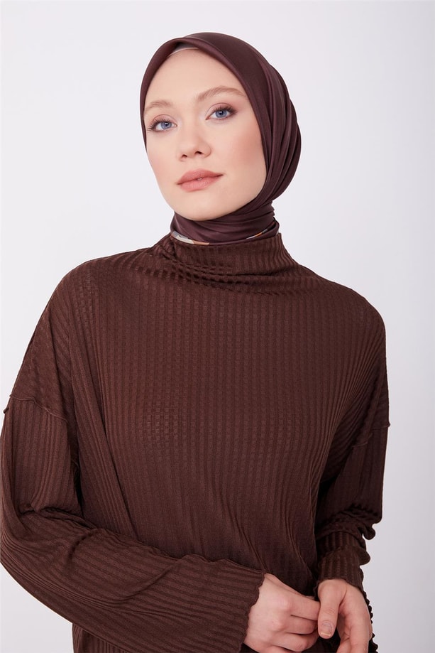 Armine Örme Basic Bluz 23K3408 Kahverengi