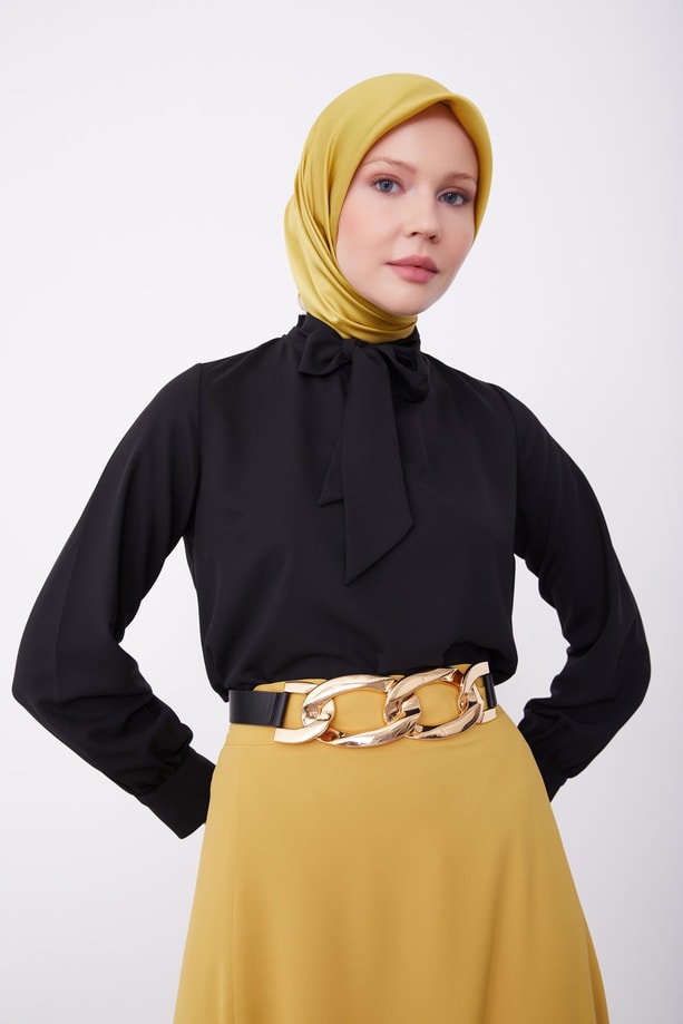Armine Kapşonlu Bluz 23K3431 Siyah