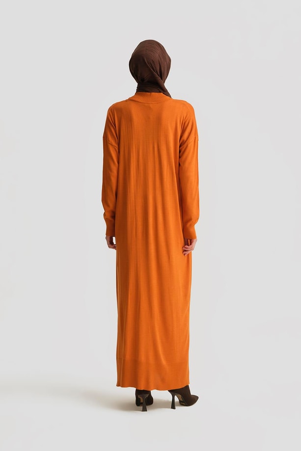 Armine Elbise 23KD4248 Yanık Oranj