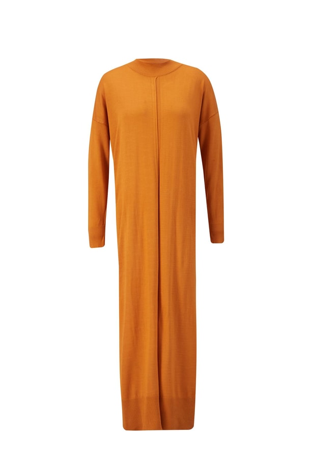 Armine Elbise 23KD4248 Yanık Oranj