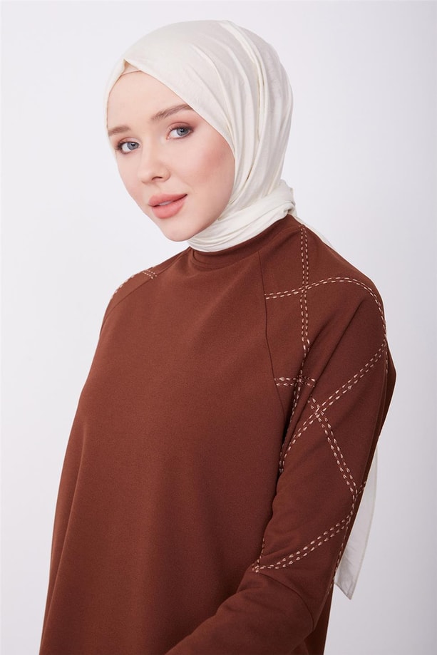 Armine Pantolonlu Takım 23KD4420 Kahverengi