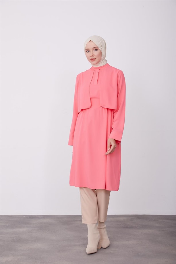 Aller detaylı tunik 23K4710 Koyu Pembe