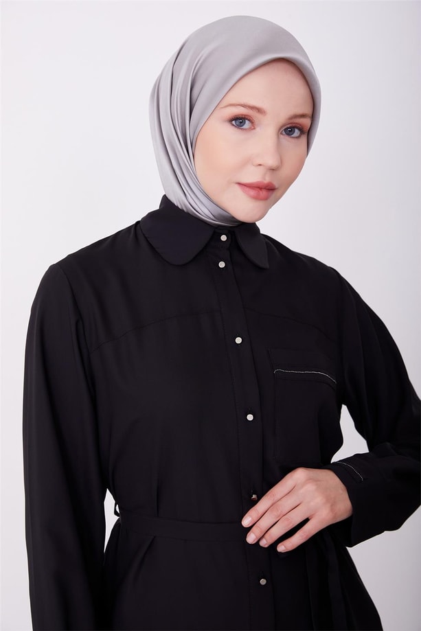 Armine Zincir Detaylı Tunik 23K4713 Siyah
