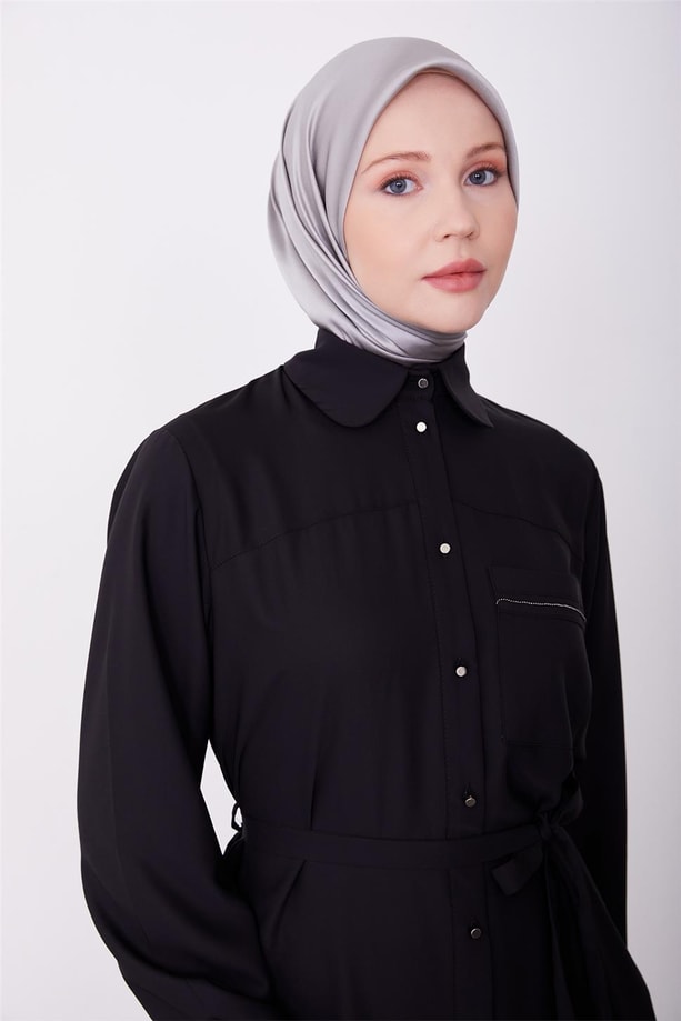Armine Zincir Detaylı Tunik 23K4713 Siyah