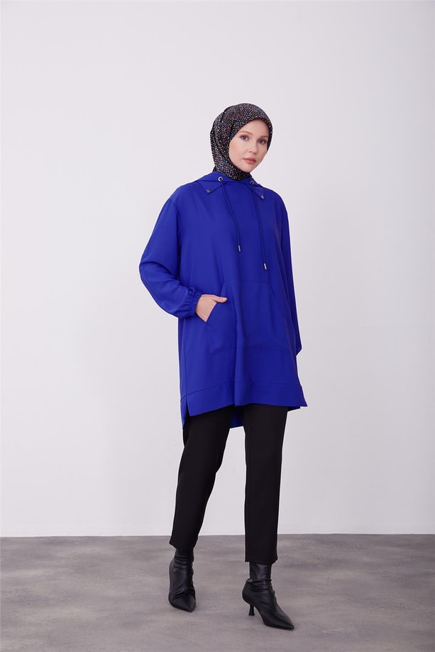 Armine Kapişonlu Tunik 23K4714 Morcivert