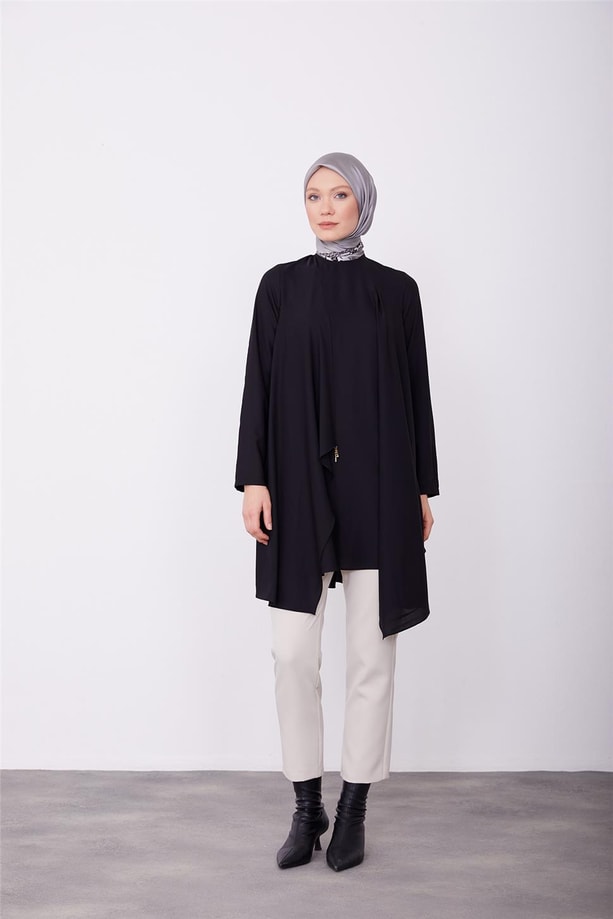 Armine Asimetrik Tunik 23K4715 Siyah