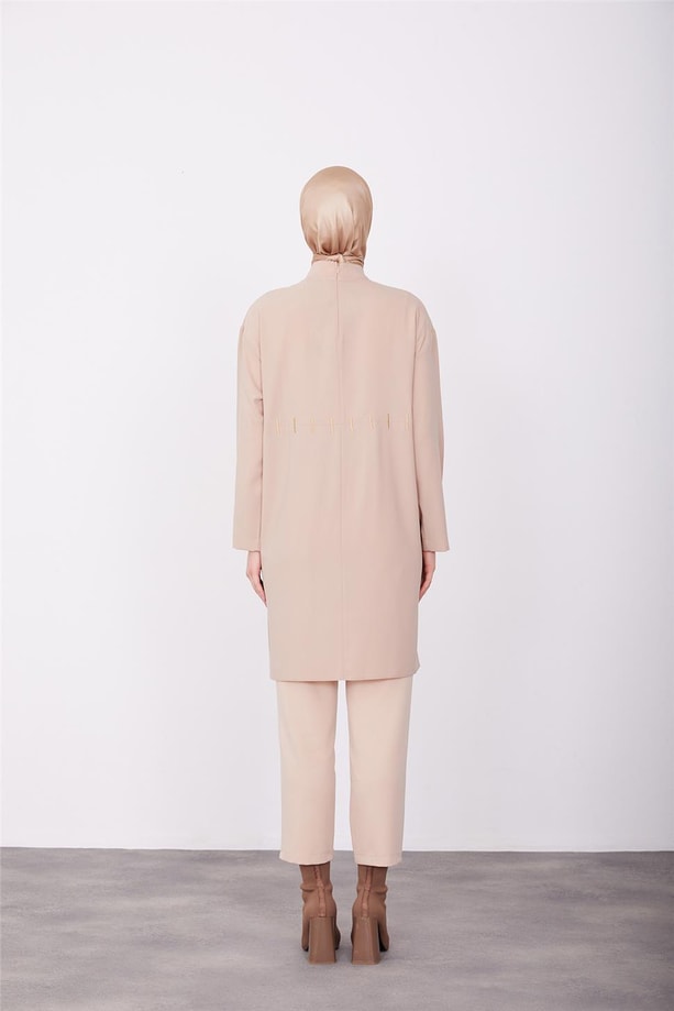 Armine Gold Nakışlı Tunik 23K4718 Bej