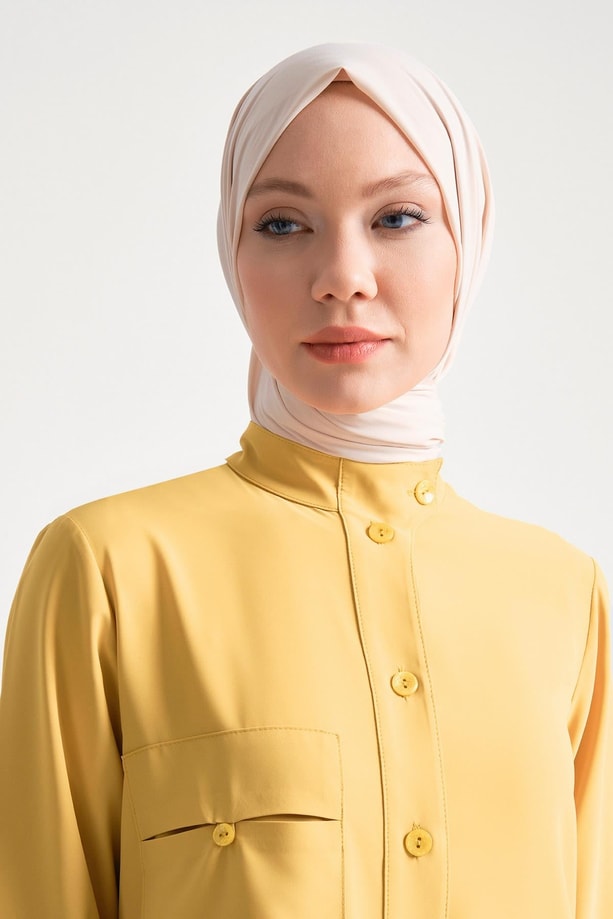 Önü Düğmeli Arkası Asimetrik Robalı Tunik 24Y4721 Asit