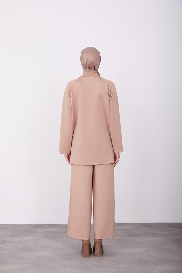 Armine Broş Detaylı Tunik 23K4722 Latte