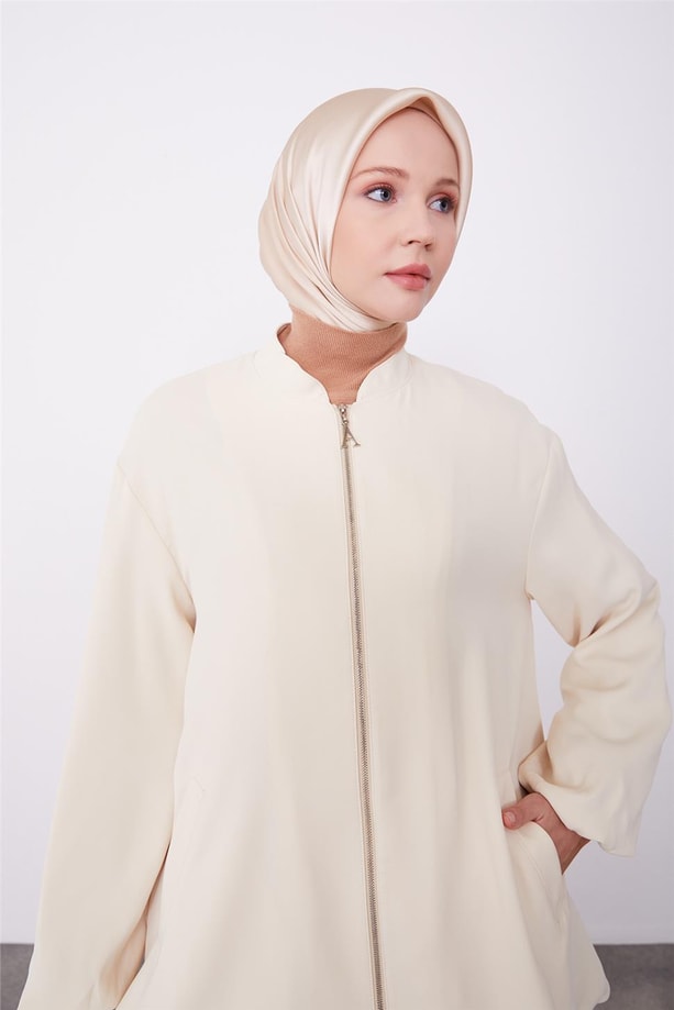 Armine Astarı Renkli Bomber Ceket 23K5403 Fildişi