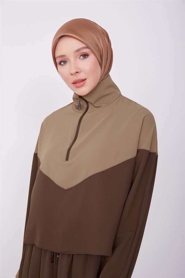 İki renkli Takım 23K6704 Acı Kahve