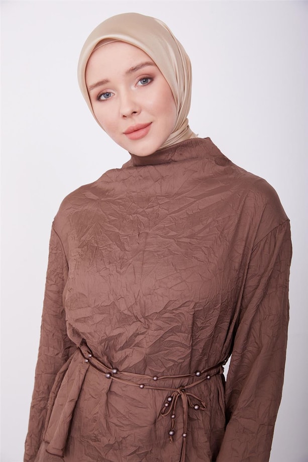 Armine İnci Kemerli Krinkıl Takım 23K6705 Acı Kahve