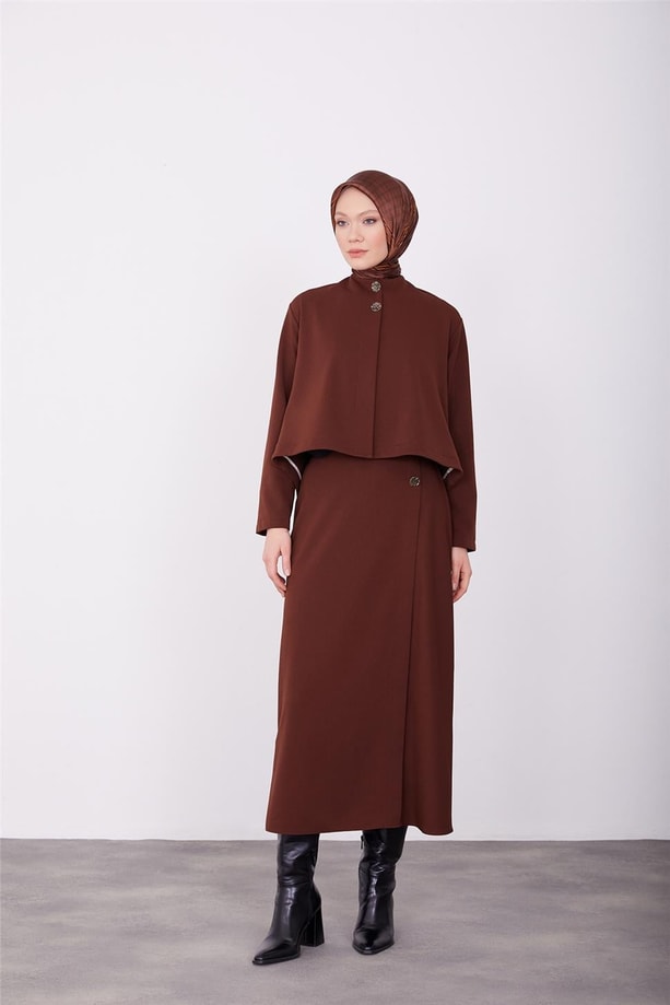 Armine Vatkalı Etekli Takım 23K6707 Acı Kahve